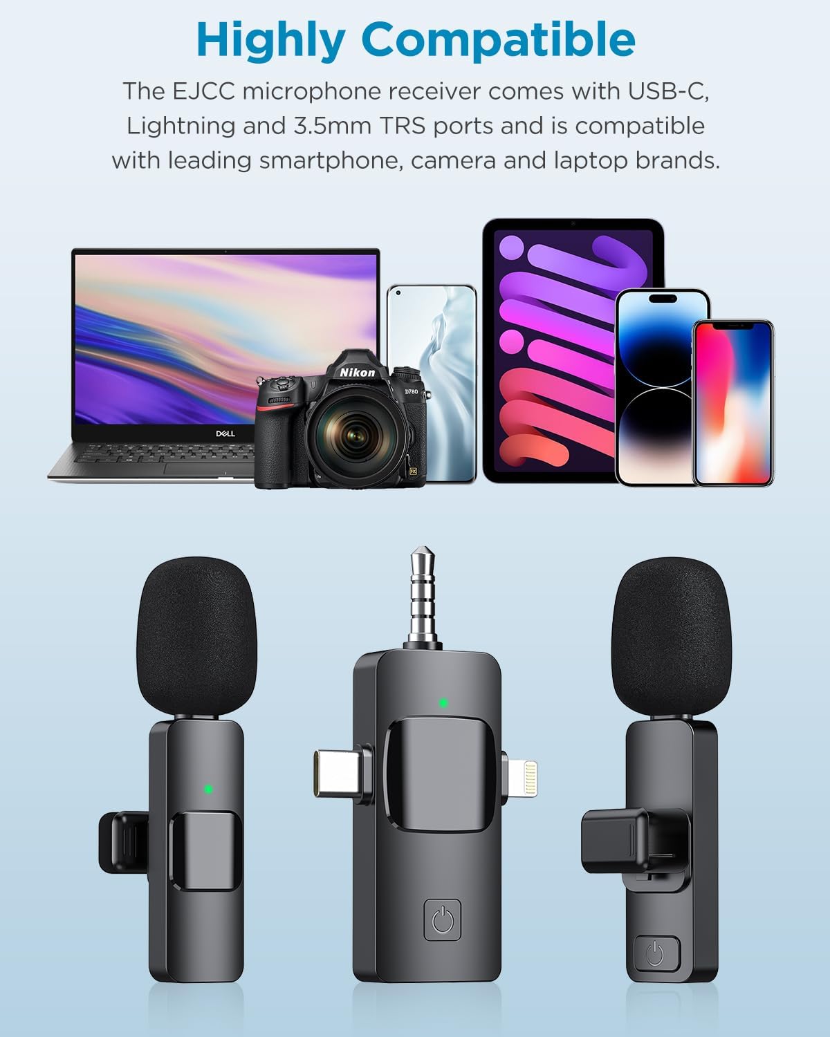 3 in 1 Rechargeable Wireless Microphone