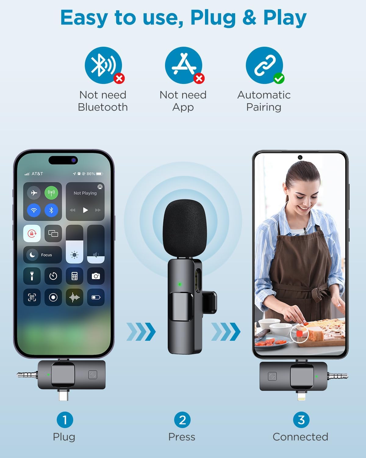 3 in 1 Rechargeable Wireless Microphone