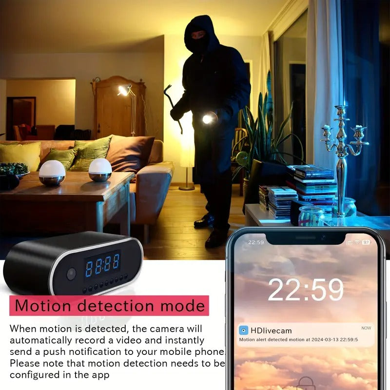 HD Wifi Clock Hidden Camera