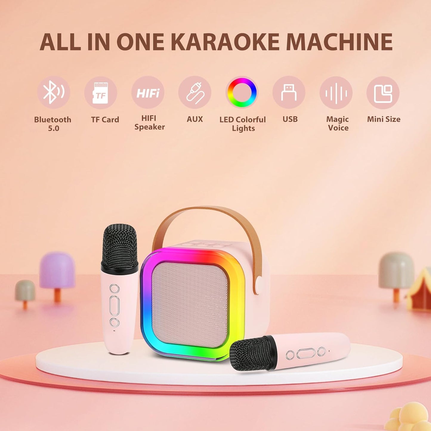 Rainbow LED Karaoke Machine